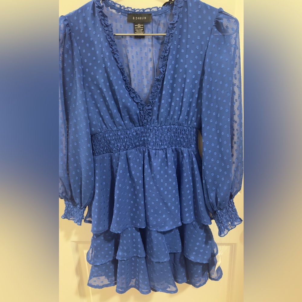 B Darlin Long Sleeve Dress.  NWT. Size 3/4. Cobalt Blue